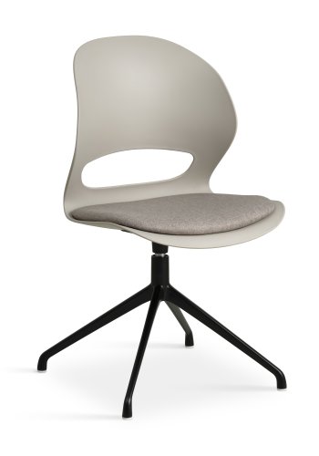 Linea spisebordsstol, m. drejefunktion og stone stofhynde - stone PVC og sort metal