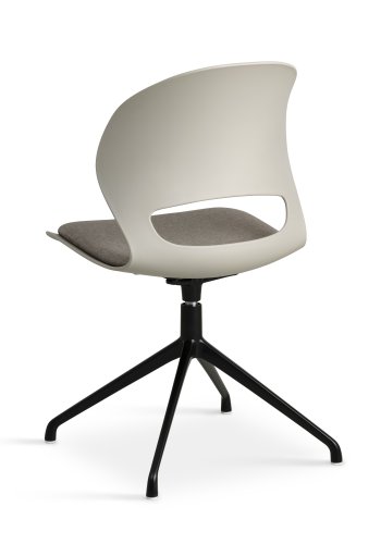 Linea spisebordsstol, m. drejefunktion og stone stofhynde - stone PVC og sort metal