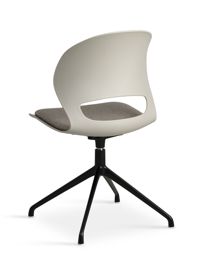 Linea spisebordsstol, m. drejefunktion og stone stofhynde - stone PVC og sort metal