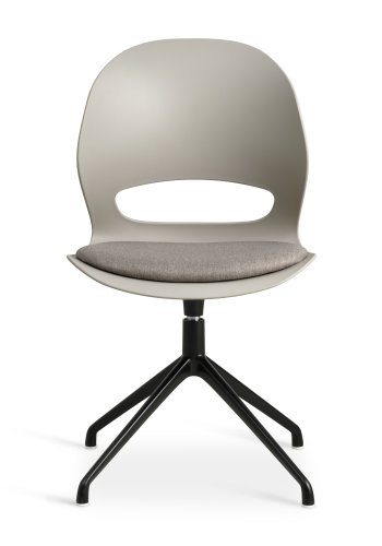 Linea spisebordsstol, m. drejefunktion og stone stofhynde - stone PVC og sort metal