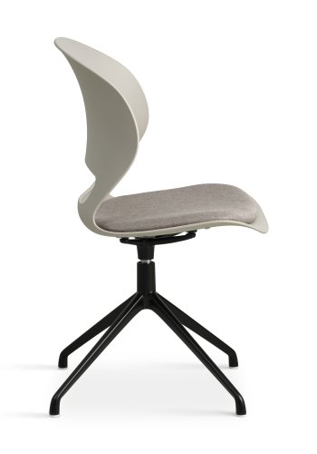 Linea spisebordsstol, m. drejefunktion og stone stofhynde - stone PVC og sort metal