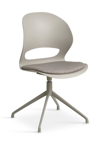 Linea spisebordsstol, m. drejefunktion og stone stofhynde - stone PVC og stone metal