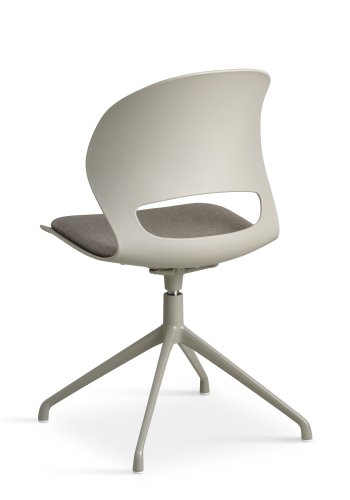 Linea spisebordsstol, m. drejefunktion og stone stofhynde - stone PVC og stone metal