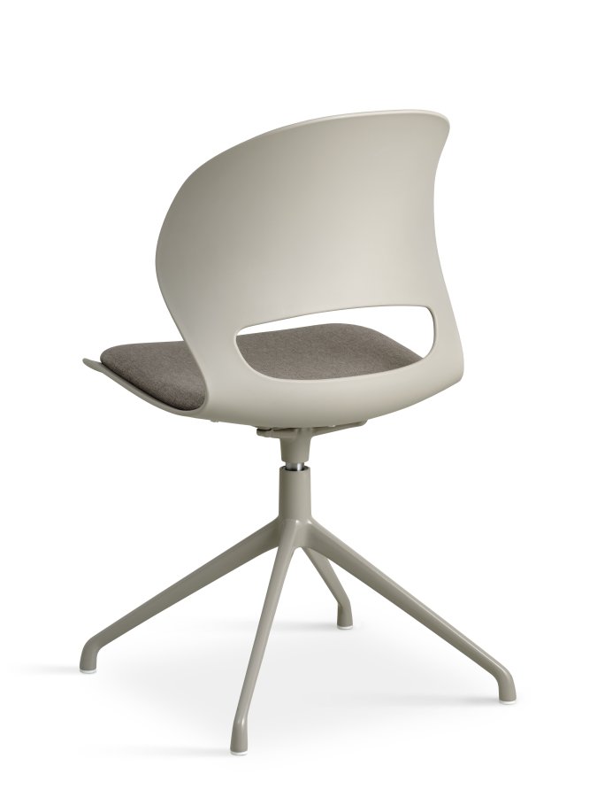 Linea spisebordsstol, m. drejefunktion og stone stofhynde - stone PVC og stone metal