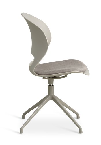 Linea spisebordsstol, m. drejefunktion og stone stofhynde - stone PVC og stone metal