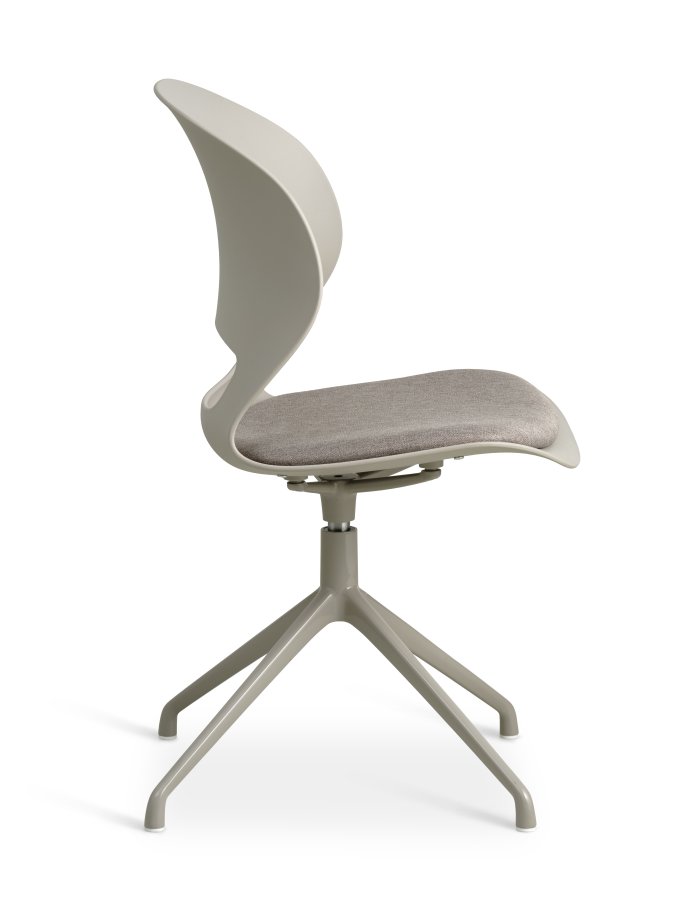 Linea spisebordsstol, m. drejefunktion og stone stofhynde - stone PVC og stone metal