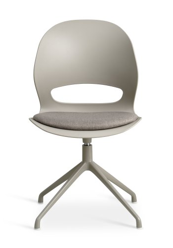 Linea spisebordsstol, m. drejefunktion og stone stofhynde - stone PVC og stone metal