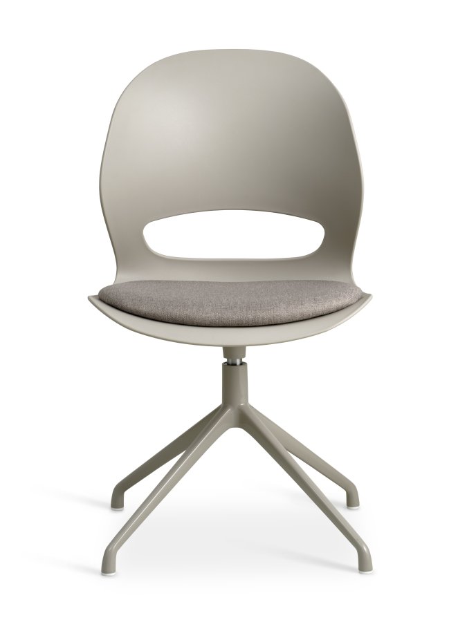 Linea spisebordsstol, m. drejefunktion og stone stofhynde - stone PVC og stone metal