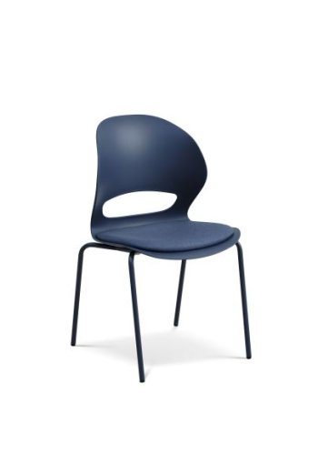 Linea spisebordsstol, m. hynde - denim bl polypropylen og denim bl metal