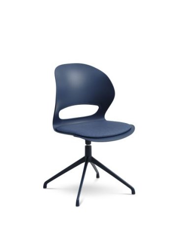 Linea spisebordsstol, m. hynde, drejefunktion, returdrej - denim bl polypropylen og denim bl metal