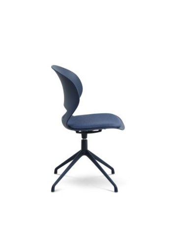Linea spisebordsstol, m. hynde, drejefunktion, returdrej - denim bl polypropylen og denim bl metal