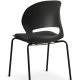 Linea spisebordsstol, m. sort stofhynde - sort PVC og sort metal