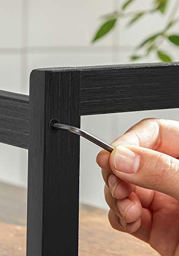 SONGMICS krydderihylde, m. 2 hylder - rustik brun og sort MDF