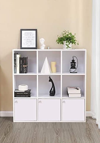 VASAGLE reol, m. 3 lger og 9 rum - hvid spnplade