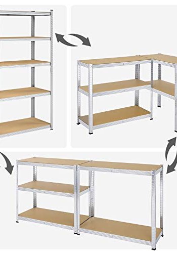 SONGMICS reol til redskabsrum, m. 5 hylder - MDF og slv stl