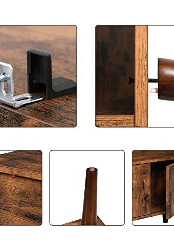 VASAGLE reol, m. 2 lger og 2 hylder - rustik brun spnplade og tr