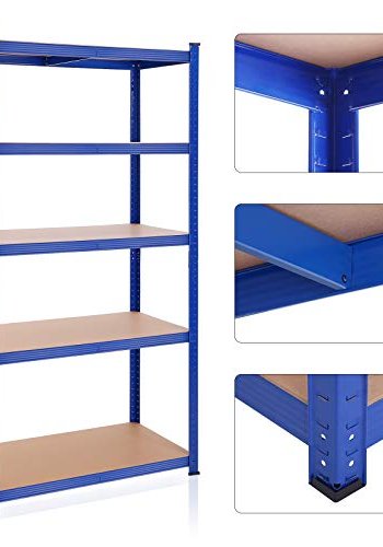 SONGMICS reol til redskabsrum, m. 5 hylder - MDF og bl stl