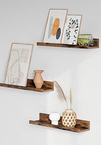 VASAGLE billedhylder - rustik brun spnplade (st med 3)