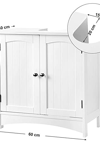 VASAGLE Elmea badevrelsesunderskab, m. 2 lger, 1 hylde - hvid MDF