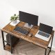 VASAGLE skrivebord, m. 2 hylder - rustik brun spnplade og sort stl (120x60)