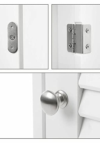 VASAGLE badevrelsesskab, m. 1 lamellge, 1 hylde og 1 skuffe - hvid MDF