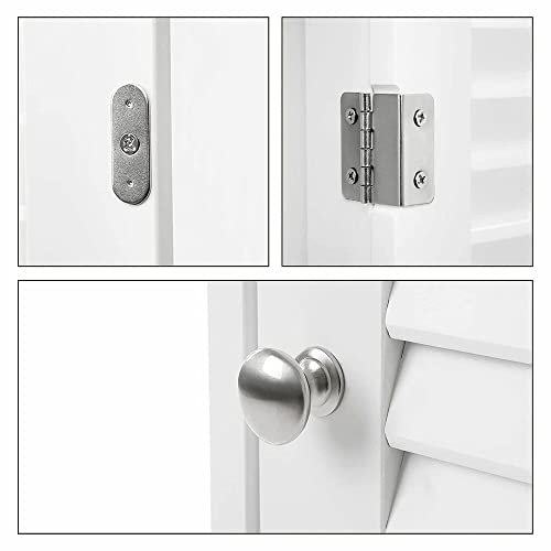 VASAGLE badevrelsesskab, m. 1 lamellge, 1 hylde og 1 skuffe - hvid MDF