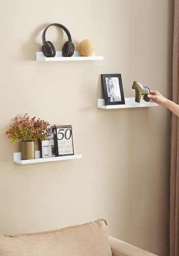 SONGMICS svvehylde - hjglans hvid spnplade (st med 3)