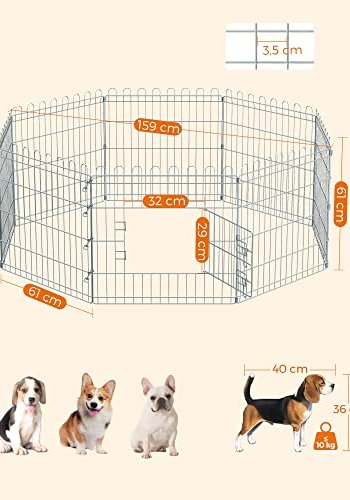 FEANDREA kravlegrd til kledyr, hunde, kaniner og hns, til inde og ude brug - slv stl