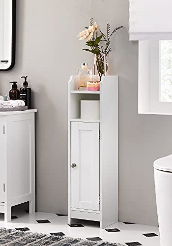 VASAGLE badevrelsesskab, m. 1 lge og 3 hylder - hvid MDF