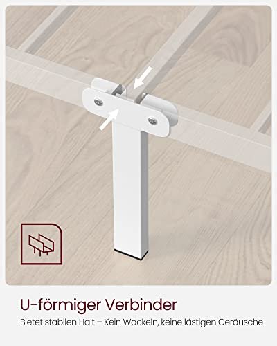 VASAGLE sengeramme, m. sengegavl - hvid stl (140x190)