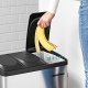 SONGMICS affaldsspand, m. 3 rum, pedaler - slv rustfrit stl og sort polypropylen