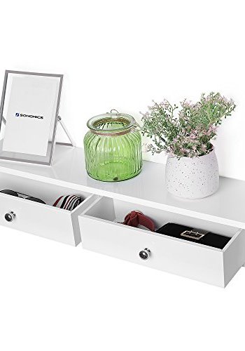 SONGMICS vghylde, m. 2 skuffer - hvid hjglans MDF