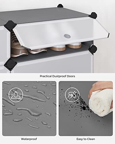 SONGMICS skoreol, stabelbar, m. 10 kasser - gr plastik