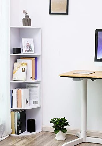 VASAGLE hjrnereol, m. 4 rum - hvid spnplade