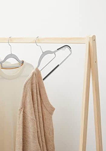 SONGMICS tjbjler, skridsikre, slv 360° drejekrog - lysegr og mrkegr plastik (st med 30)