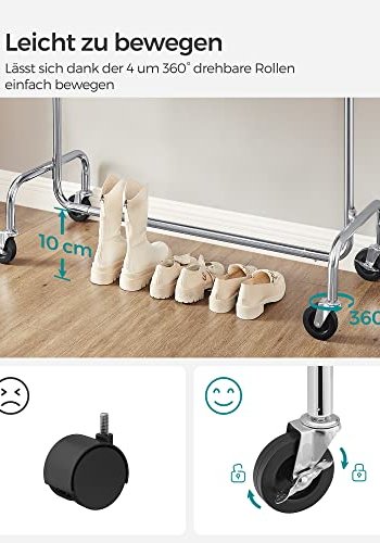 SONGMICS Heavy Duty tjstativ, m. justerbar bjlestang og hjul - slv forkromet stl