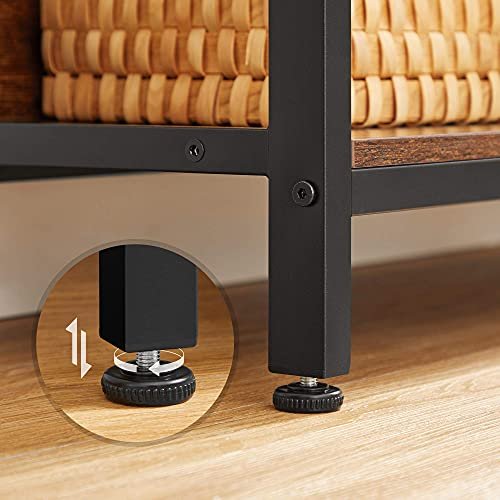 VASAGLE bogreol, m. 4 hylder - rustik brun spnplade og sort stl