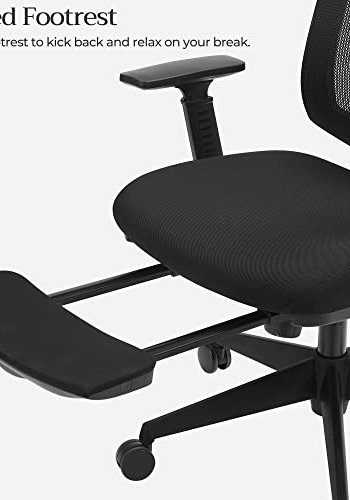 SONGMICS kontorstol, m. fodsttte, lndesttte, justerbar nakkesttte, armln, vippefunktion - sort