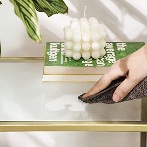 VASAGLE reol, m. 4 hylder - hrdet glas og guld stl