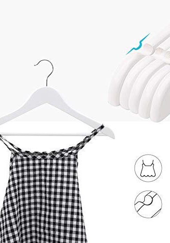 SONGMICS brnebjle, m. bro og indhak, 360° roterende krog - hvid ahorntr (st med 20)