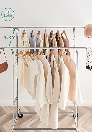 SONGMICS Heavy Duty tjstativ, m. 2 justerbare bjlestnger, hjdejusterbar, hjul - slv jern