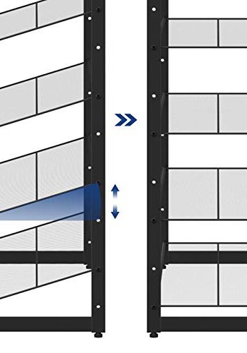 SONGMICS 12-lags skohylde, st med 2 stabelbare 6-lags skoholdere, 48-60 par sko, stor kapacitet, metalnet skohylde, justerbare flade eller vinklede hylder, sort LMR12B