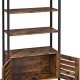 VASAGLE skab, m. 2 lamellger og 3 hylder - rustik brun spnplade og sort stl