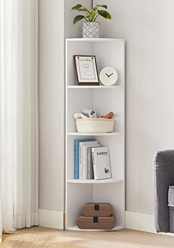 VASAGLE hjrnereol, m. 4 rum - hvid spnplade