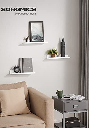 SONGMICS svvehylde - hjglans hvid spnplade (st med 3)