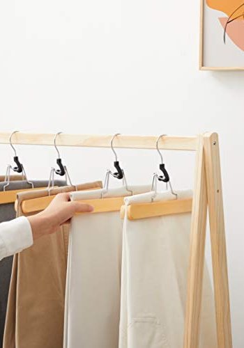 SONGMICS buksebjle, skridsikker, kromkrog 360 grader roterende - natur tr (st med 12)