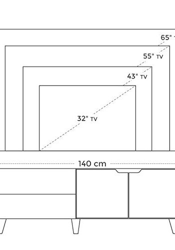 VASAGLE TV-bord, m. 2 lger og 2 hylder - rustik brun spnplade (140x40)