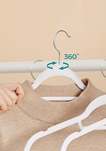 SONGMICS tjbjle, skridsikker, 360° drejekroge - hvid fljl (st med 50)