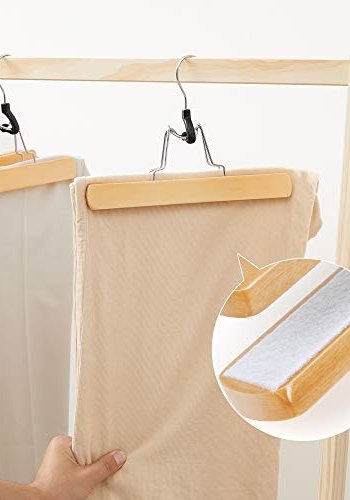 SONGMICS buksebjle, skridsikker, kromkrog 360 grader roterende - natur tr (st med 12)