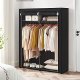 SONGMICS garderobeskab, sammenklappelig, m. 2 bjlestnger og 2 hylder - sort stof og metal